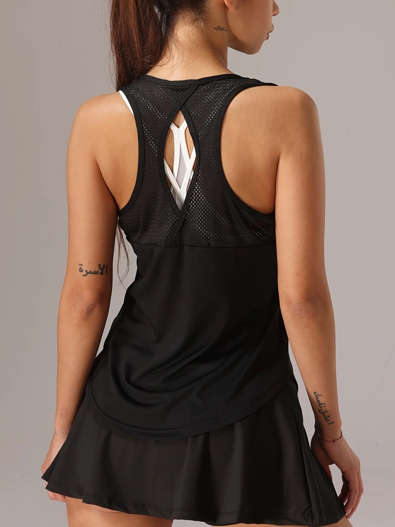 CrossMesh Athletic Tank — Mesh-Back Crisscross