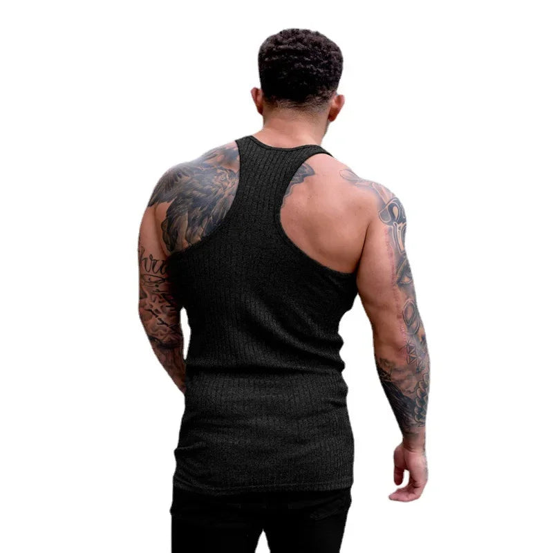 StripeFit Vertical-Stripe Slim Tank