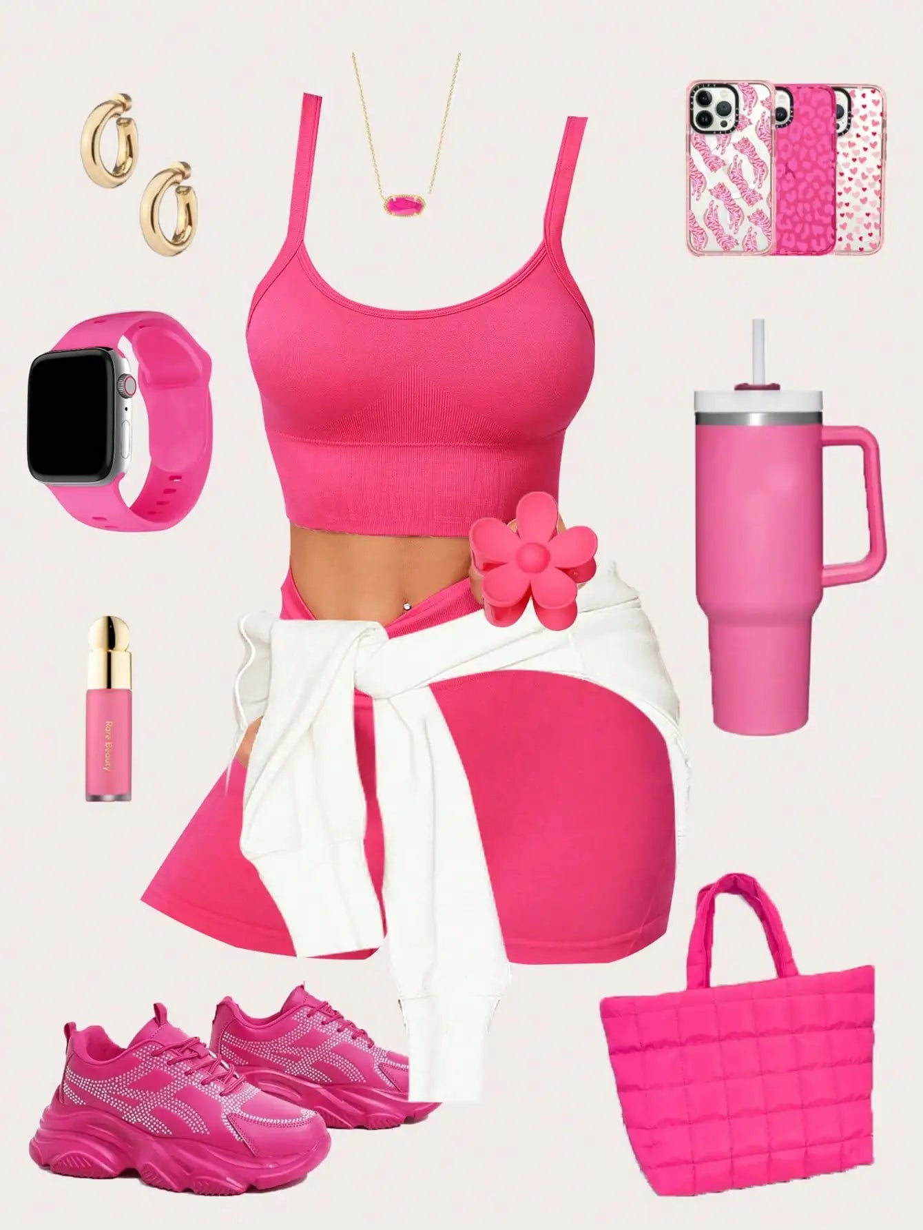 RibForm Yoga Set — Seamless Crop Tank + High-Waist Shorts