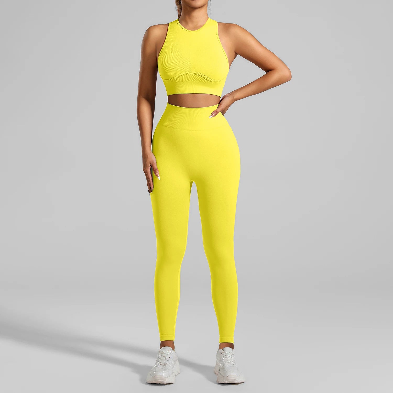 RibCore Yoga Set — Tummy-Control Criss-Cross Set