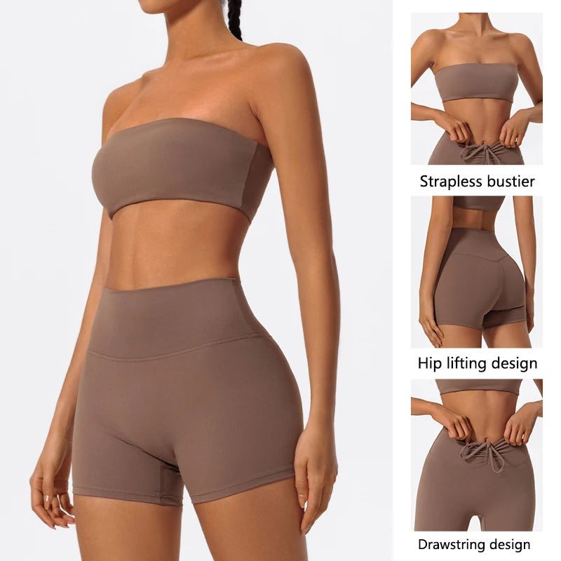 SunForm Strapless Crop &amp; Shorts Set