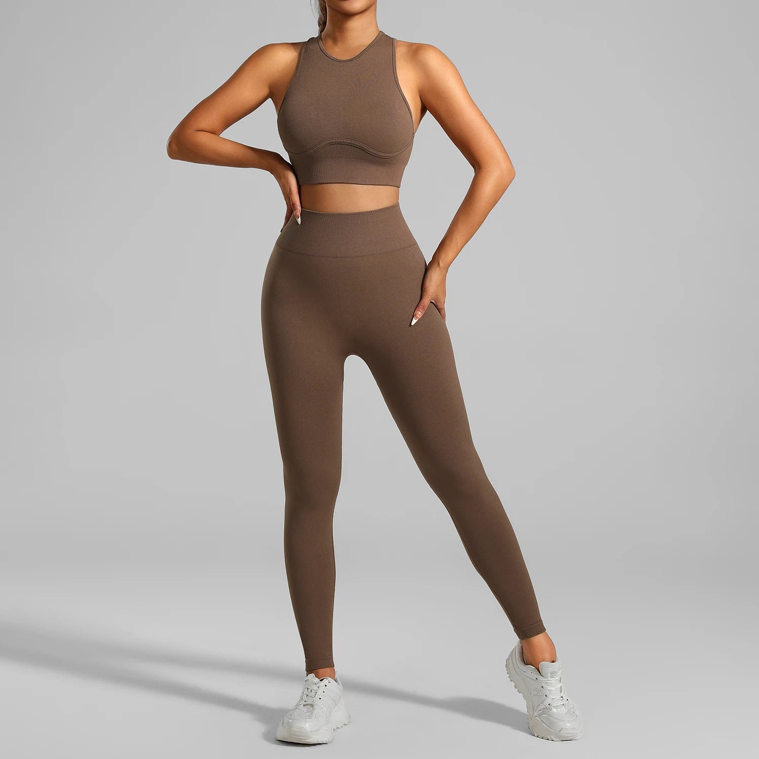 RibCore Yoga Set — Tummy-Control Criss-Cross Set