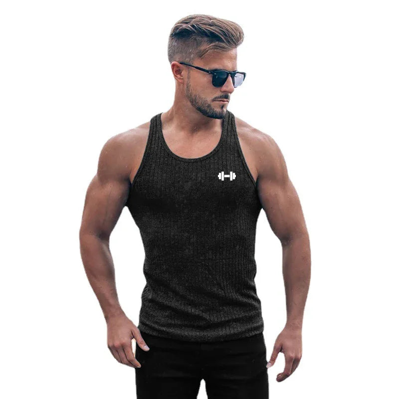 StripeFit Vertical-Stripe Slim Tank