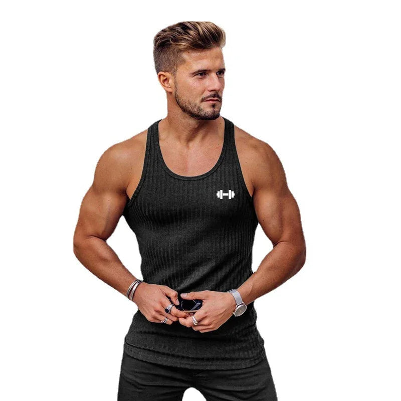 StripeFit Vertical-Stripe Slim Tank