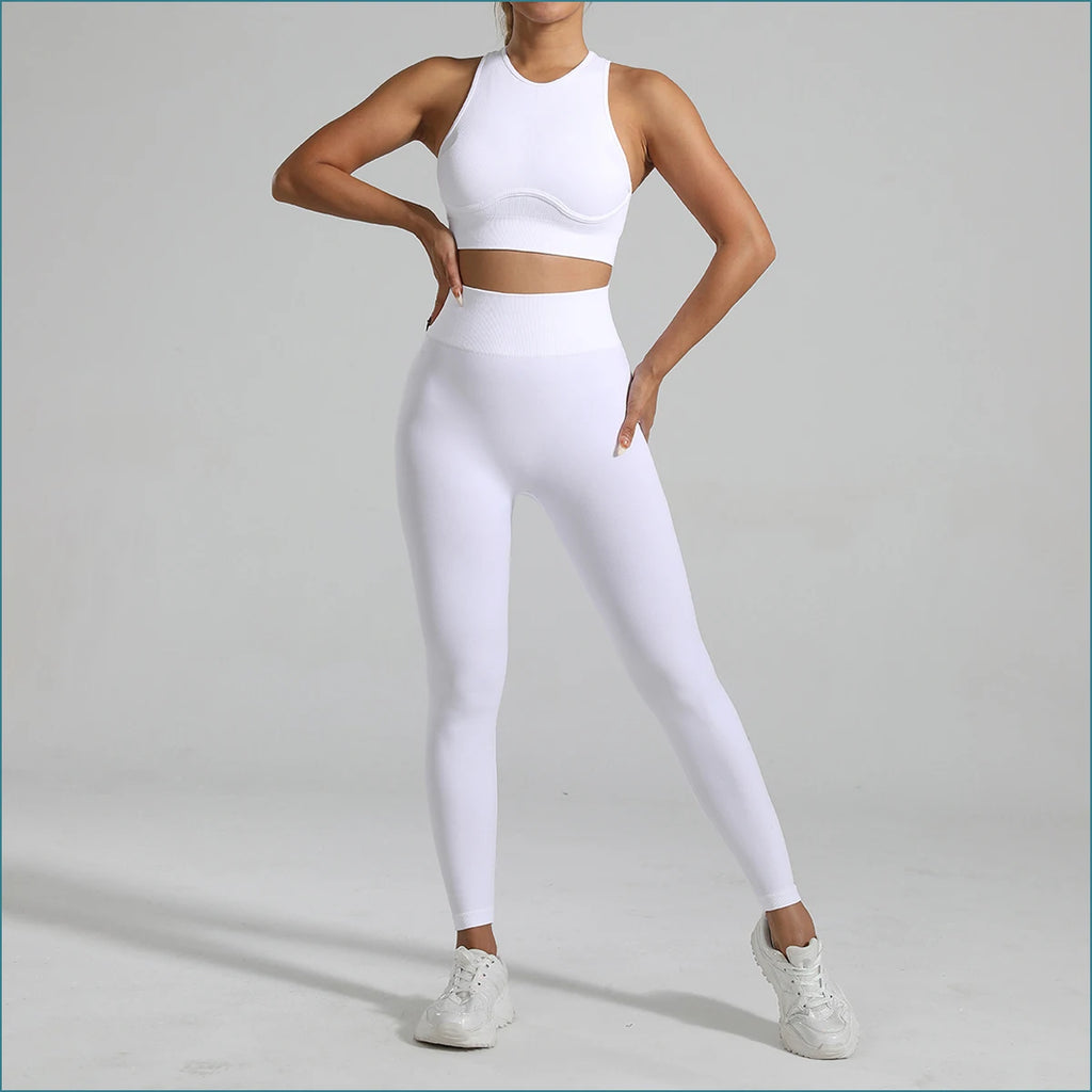 RibCore Yoga Set — Tummy-Control Criss-Cross Set