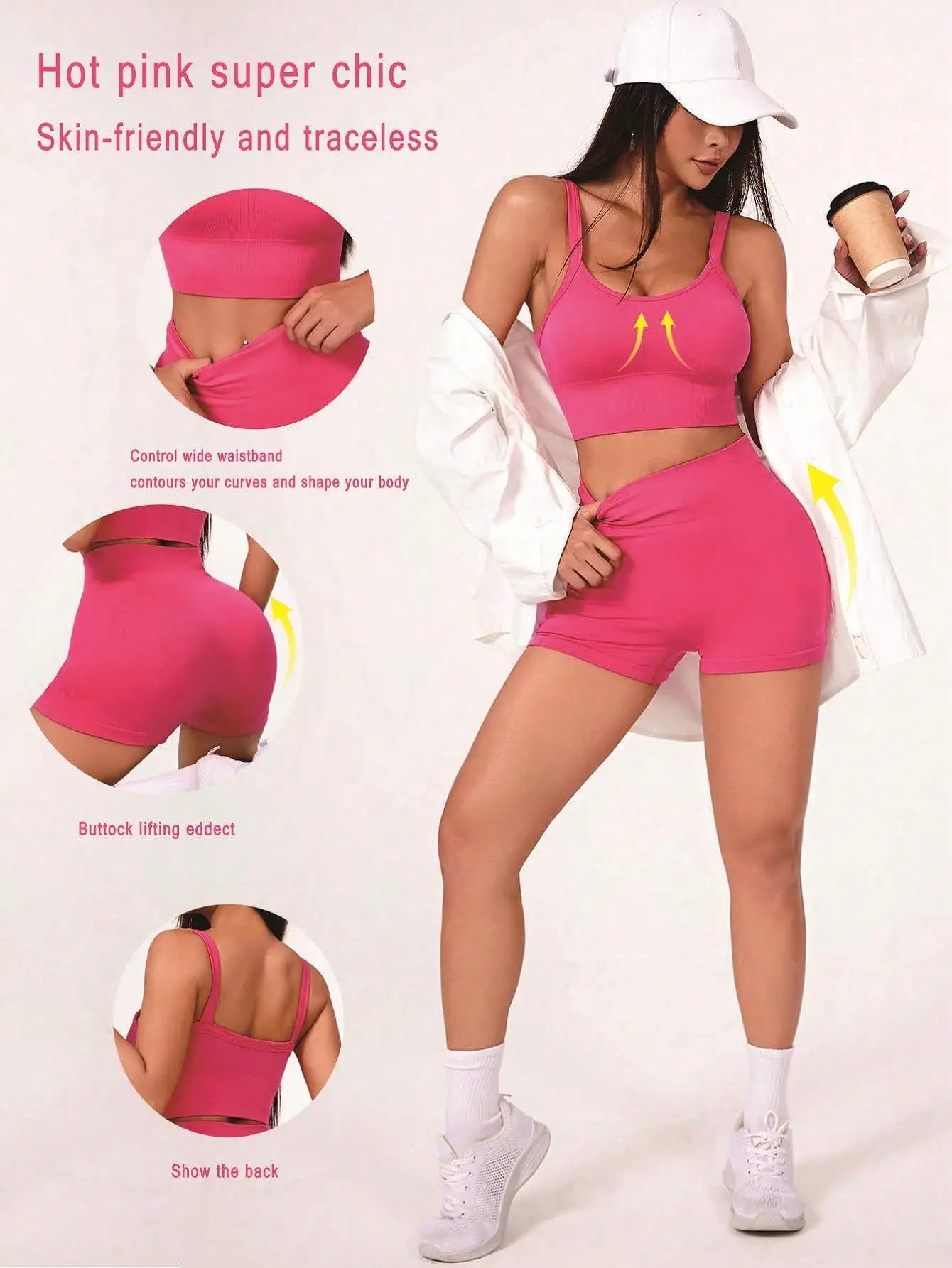RibForm Yoga Set — Seamless Crop Tank + High-Waist Shorts