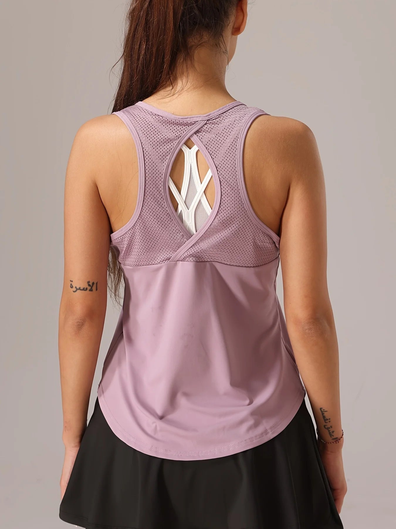 CrossMesh Athletic Tank — Mesh-Back Crisscross