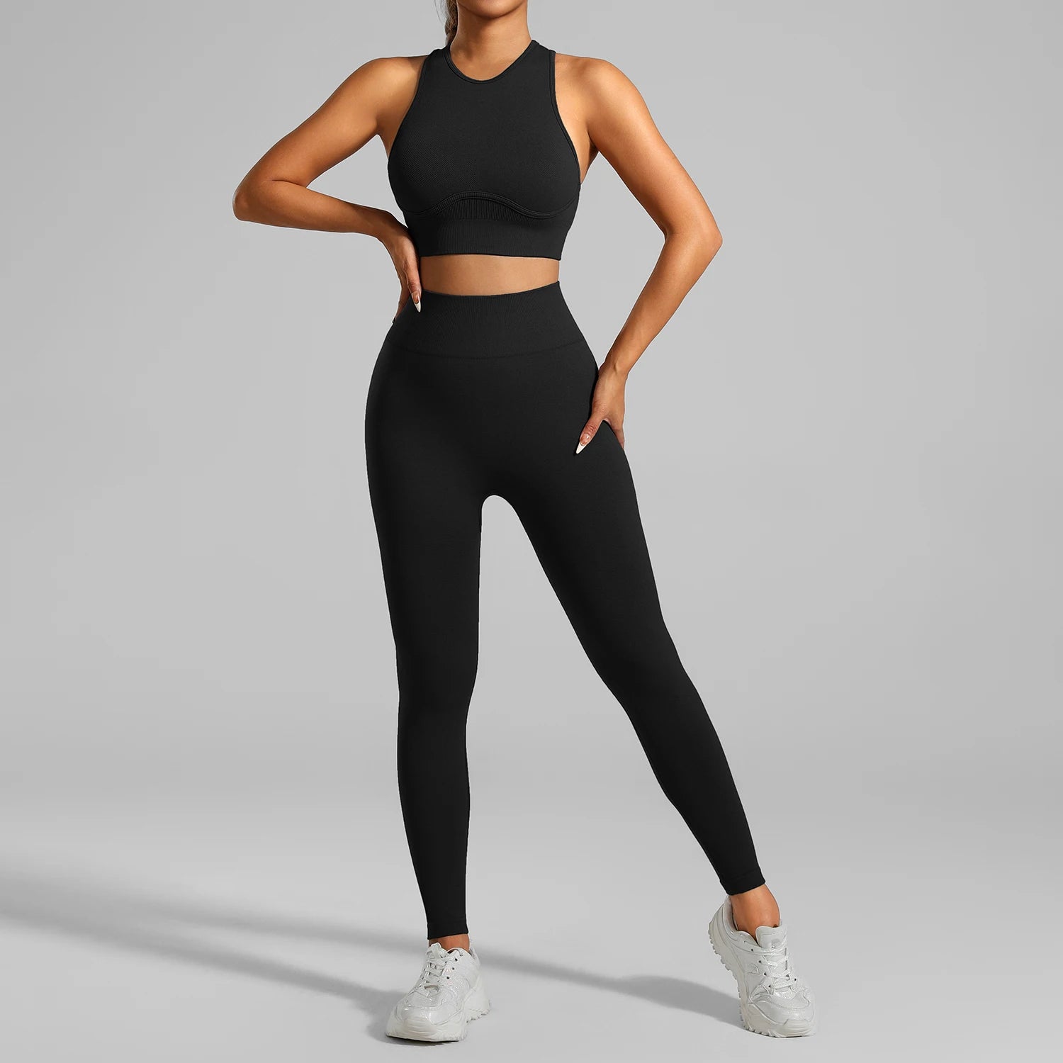 RibCore Yoga Set — Tummy-Control Criss-Cross Set